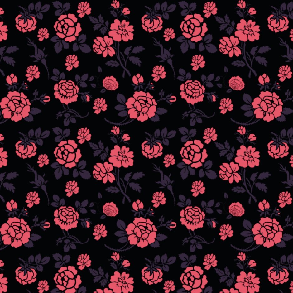 Цветочки на черном фоне