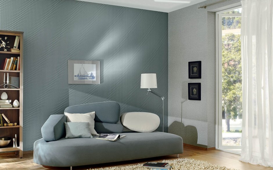 Стеклообои рогожка в интерьере