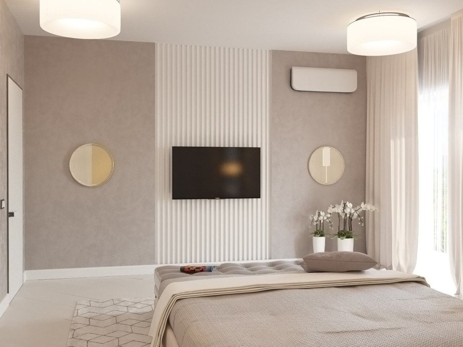 Бежевые рейки в интерьере