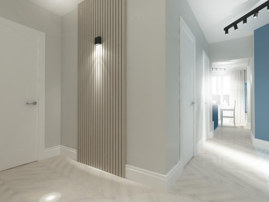 Декор стены деревянными рейками