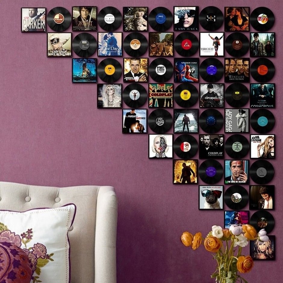 Декор виниловыми пластинками