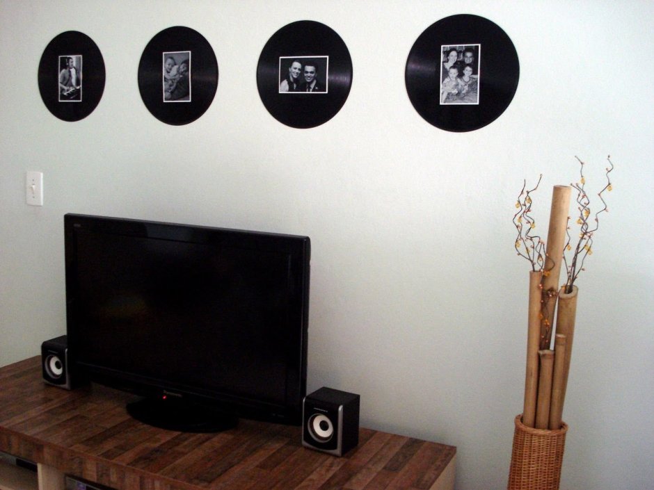 Панно из виниловых пластинок