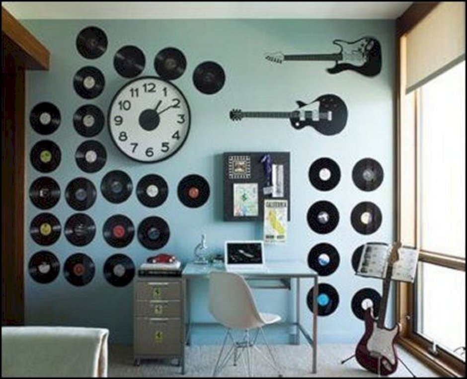 Виниловые пластинки в интерьере