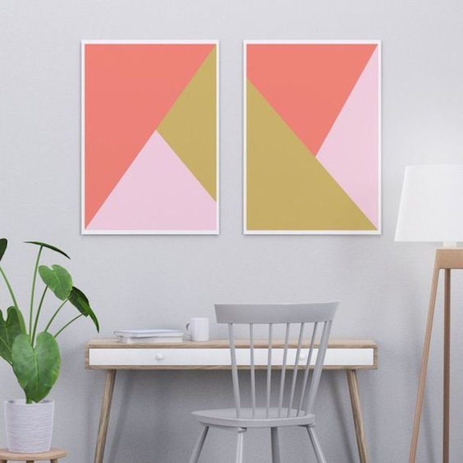 Колор блокинг в интерьере на стенах