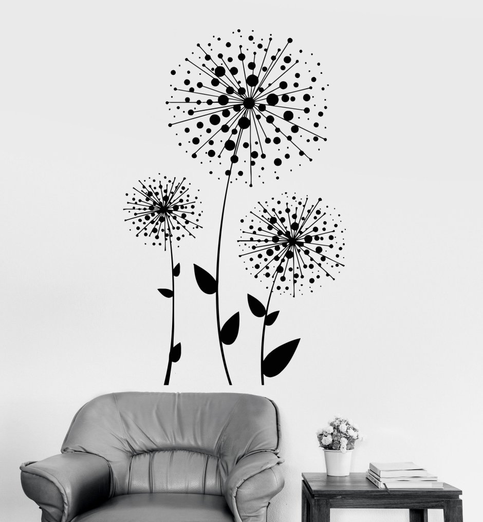 Трафарет одуванчика на стену