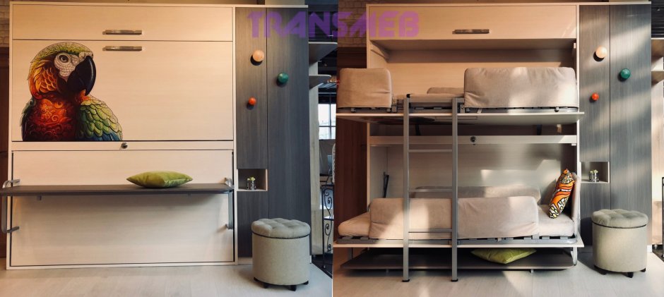 Шкаф-кровать трансформер двухъярусная икеа