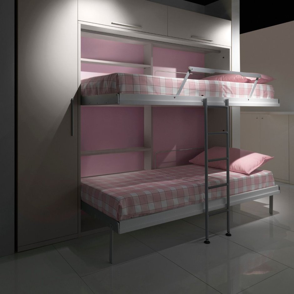 Кровать для двоих детей в маленькой комнате