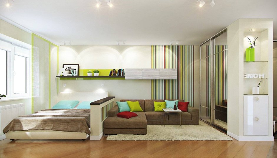 Гостиная-спальня 18м2 икеа