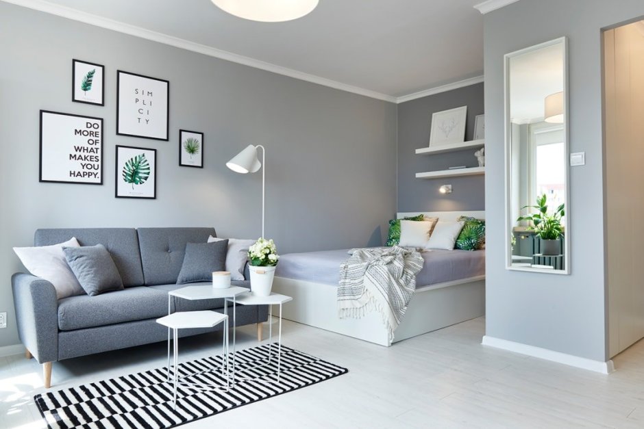 Спальня гостиная с кроватью