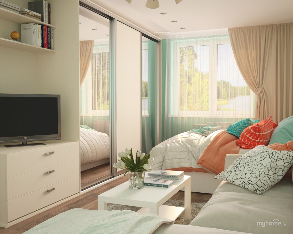 Гостиная с кроватью