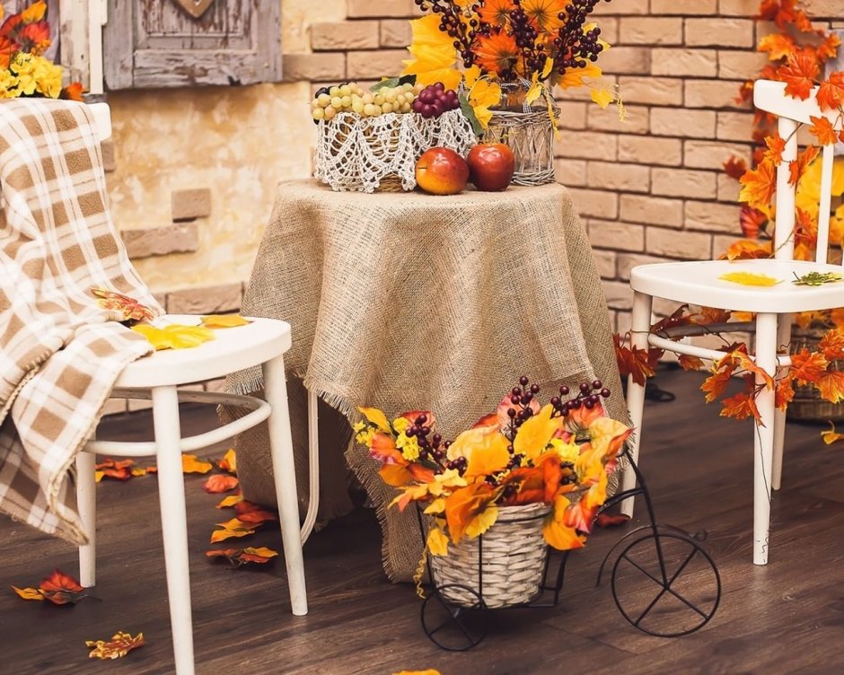 Осенний декор кафе