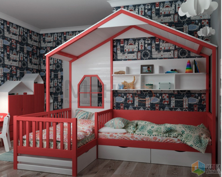 Кровать домик угловой Fairyland