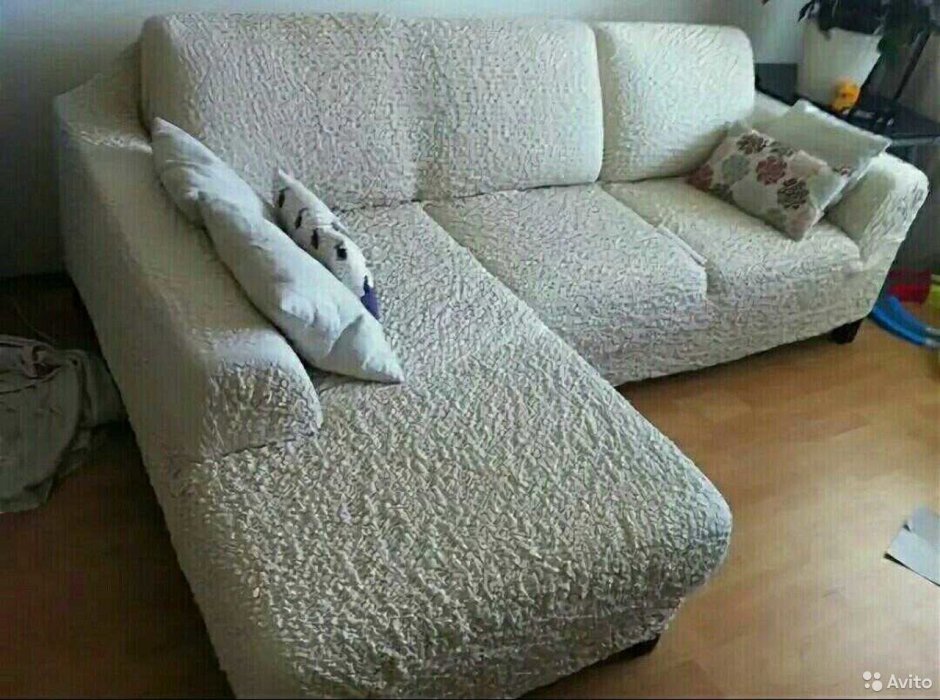 Чехол на диван с оттоманкой