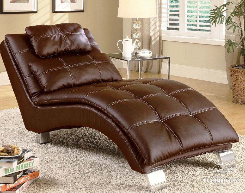 Кушетка кожаная мягкая 1811bl