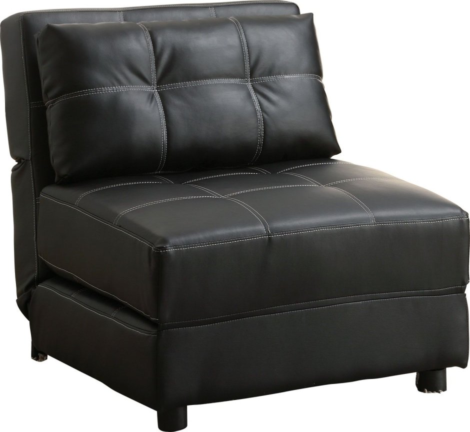 Кресло-кровать кожаное компактное