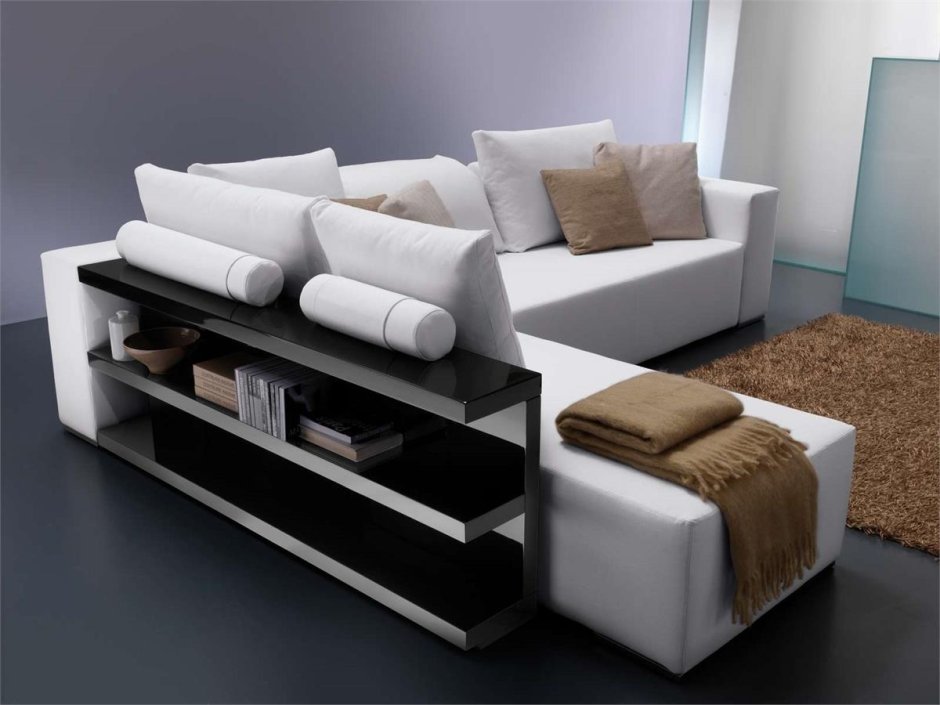 Диван темно синий современный