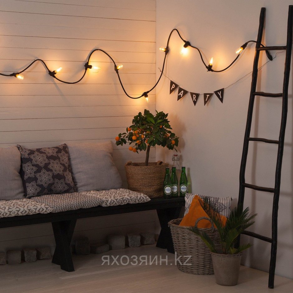 Гирлянды в интерьере