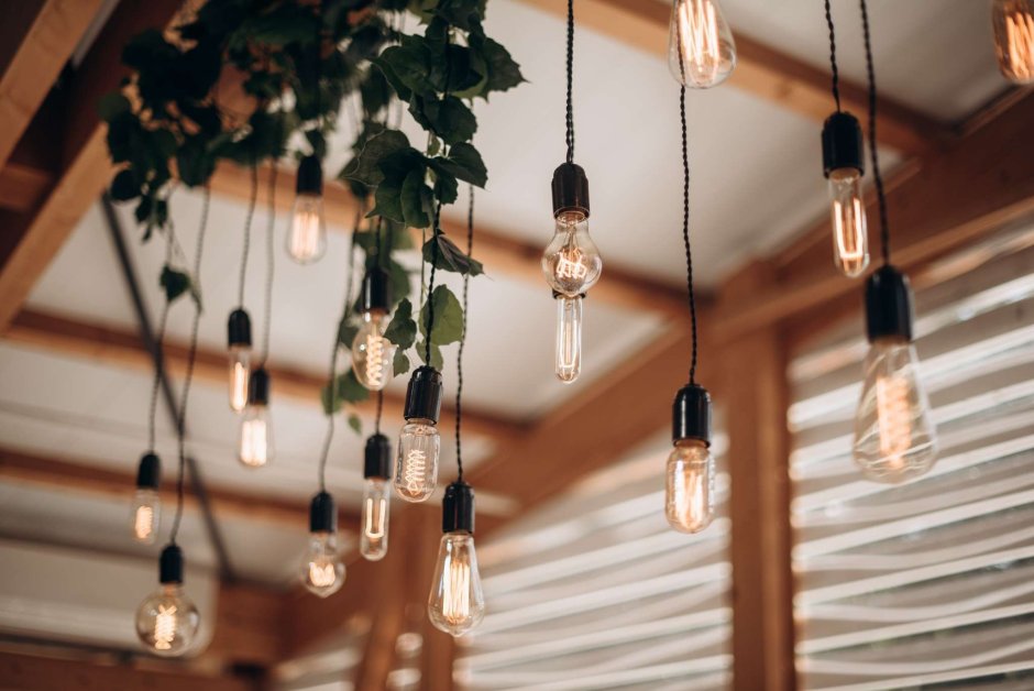 Ретро гирлянда в интерьере