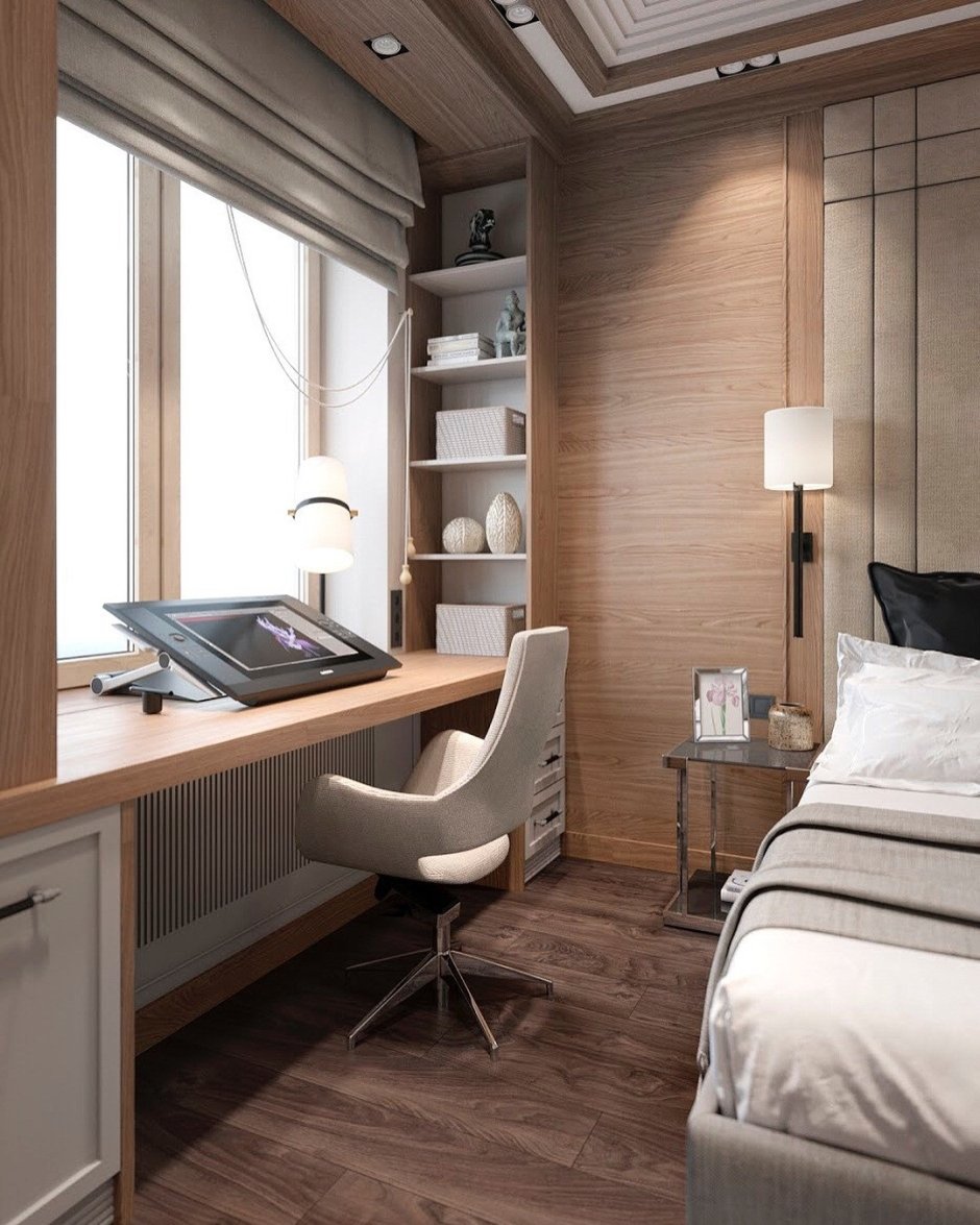 Письменные столы для школьников в эркере