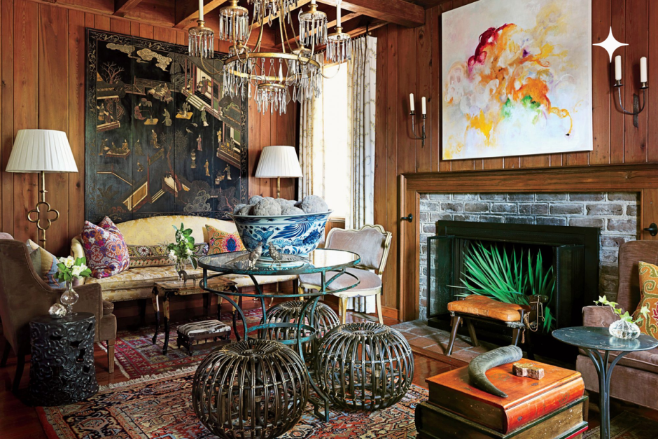 Телевизор в интерьере бохо