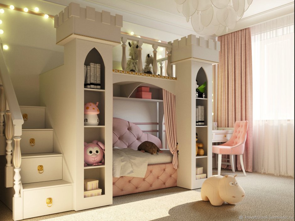 Кровать замок для девочки