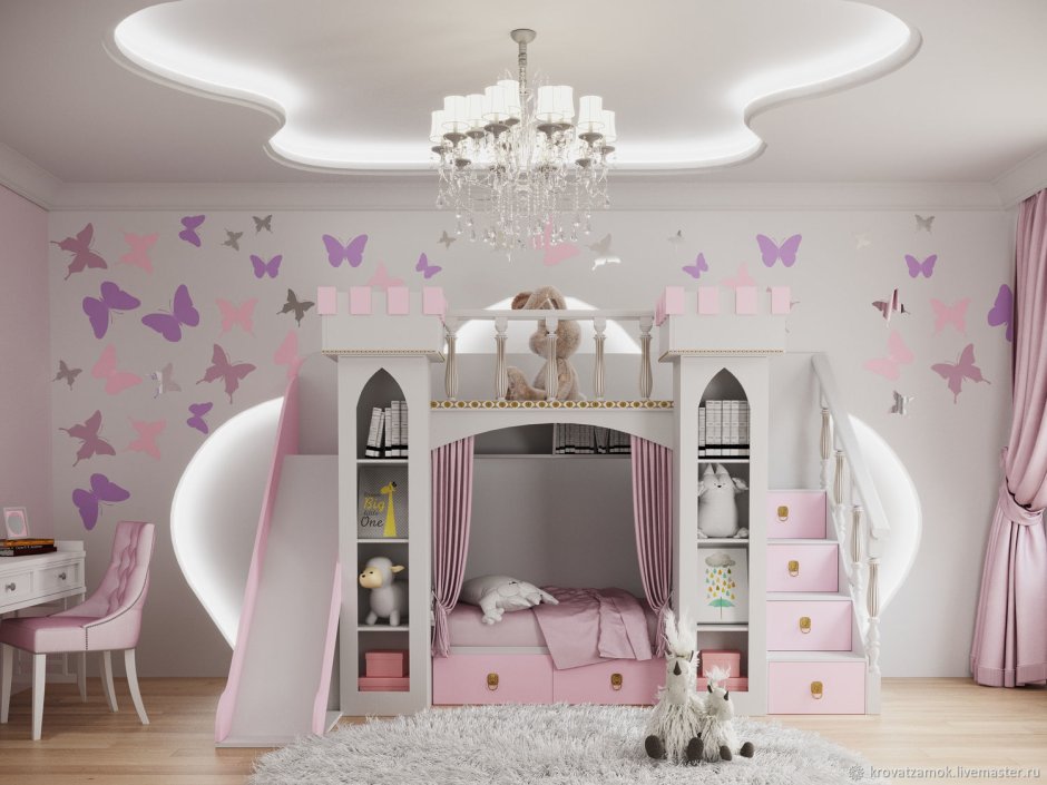 Кровать замок для девочки