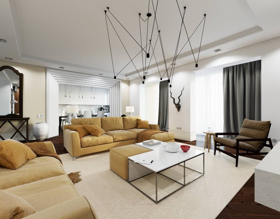 Современный интерьер гостиной 2021