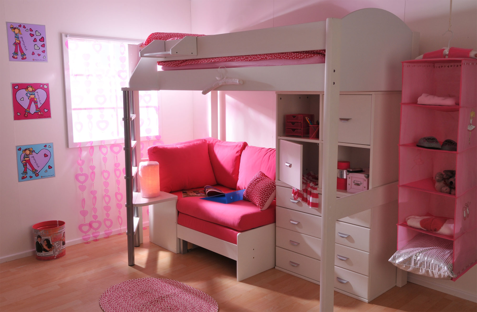 Комнаты для девочек 10 лет с двухэтажными кроватями