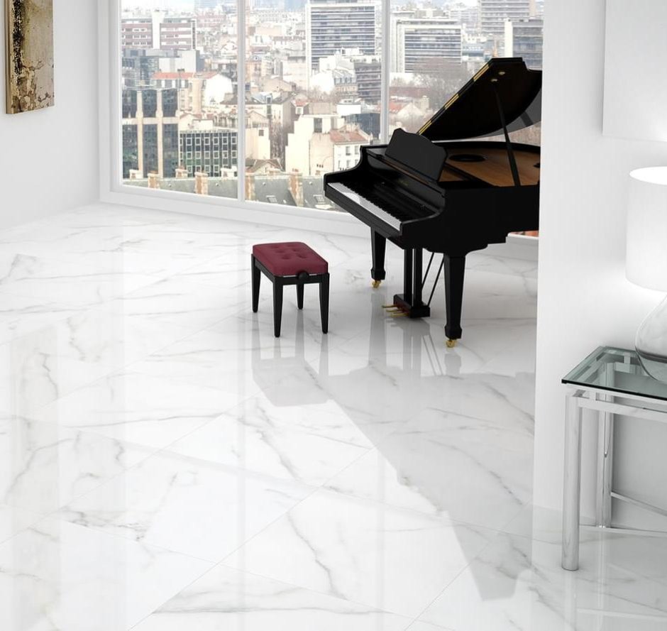 Белая плитка на пол