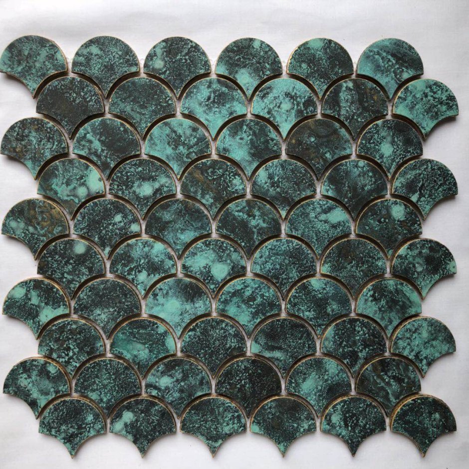 Плитка чешуя изумруд