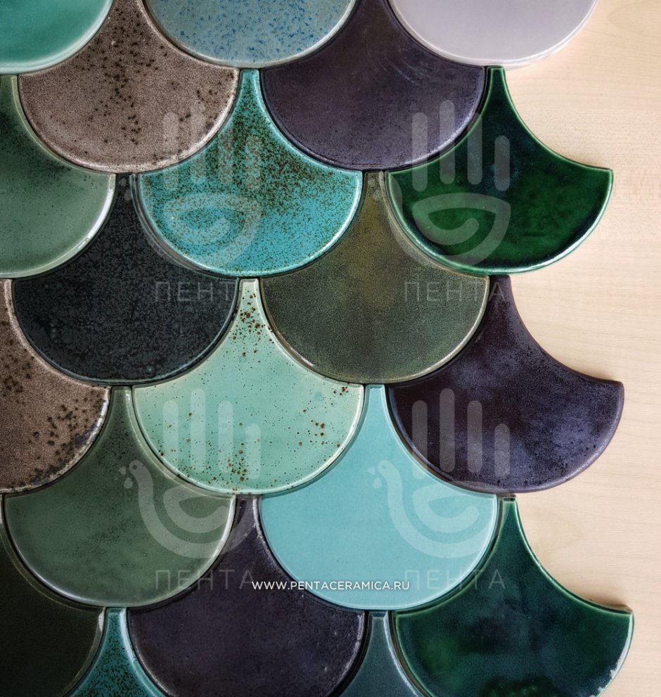 Плитка чешуя объемная