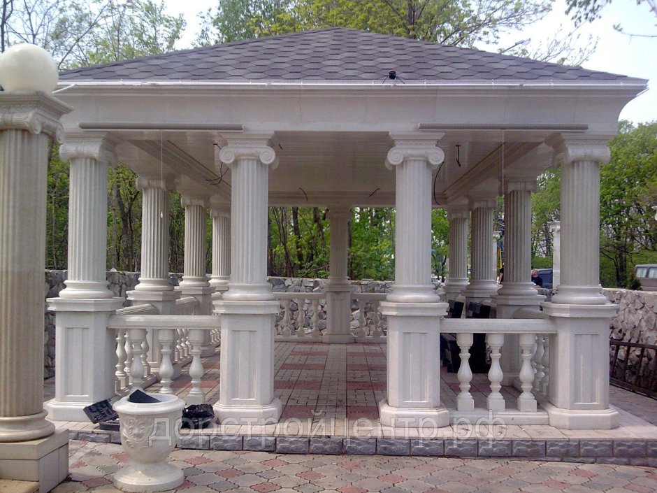 Сад каменные беседки в английский стиль