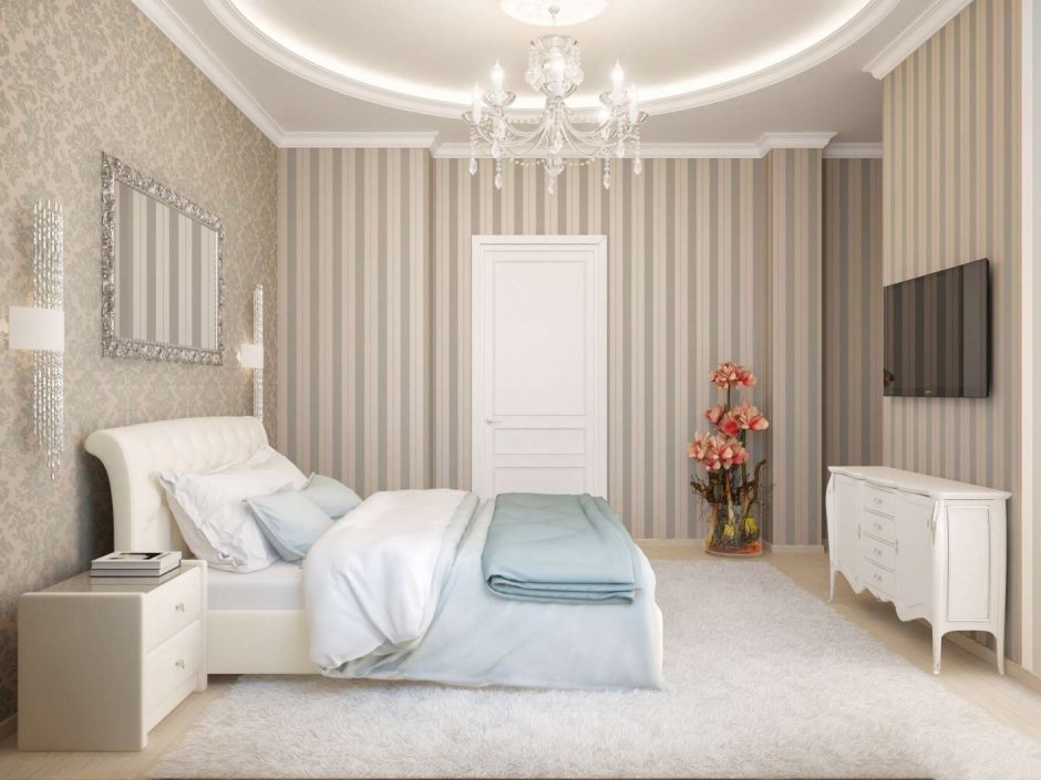 Спальня в пастельных тонах