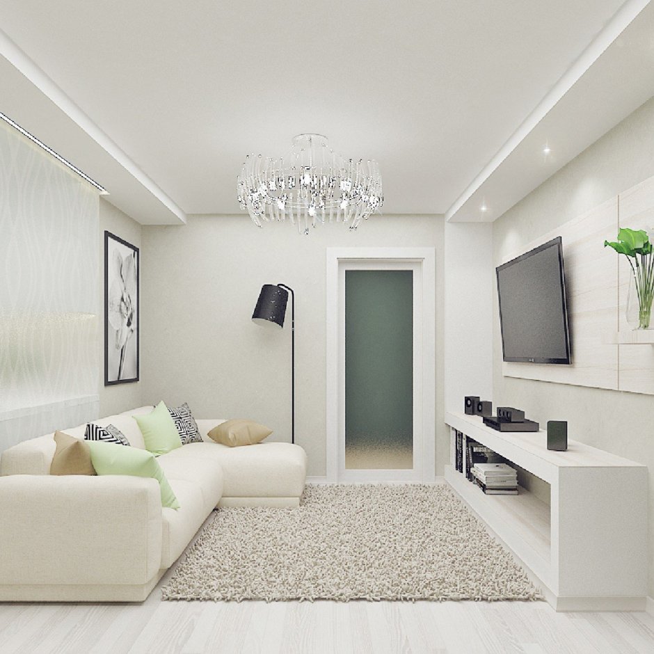 Светлый интерьер гостиной