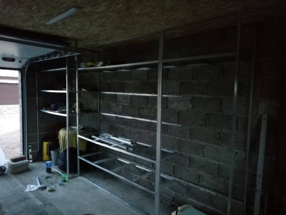 Обустройство гаража полки стеллажи