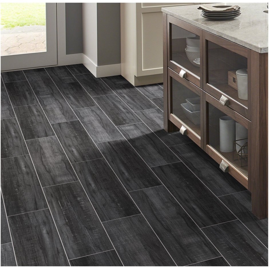 Плитка под дерево серая