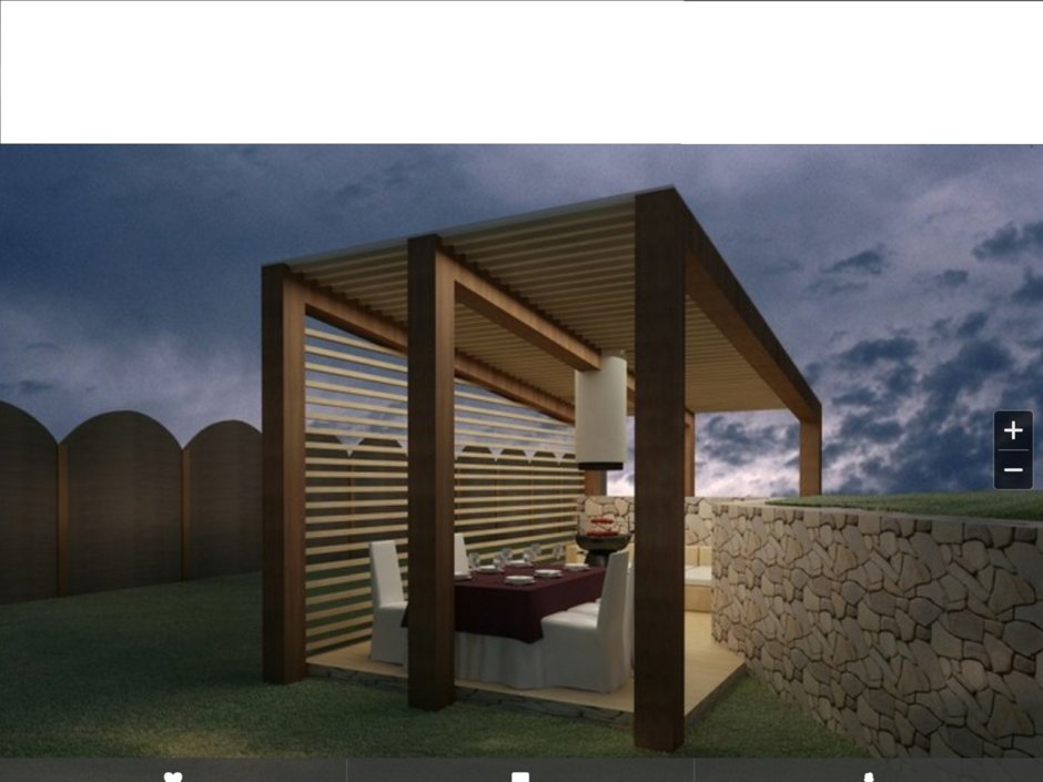 Деревянная беседка в стиле Минимализм