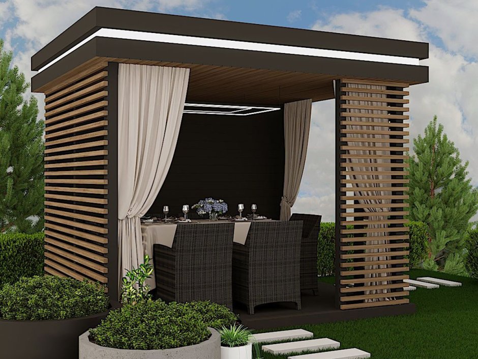 Веранда патио с мангалом