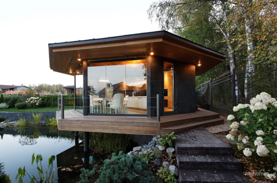 Дом с односкатной крышей в стиле лофт