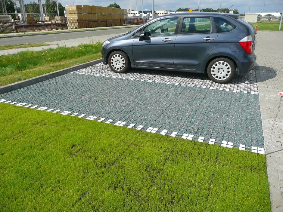 Покрытие газонное ППК экопарковка "решетка" 450х450х40