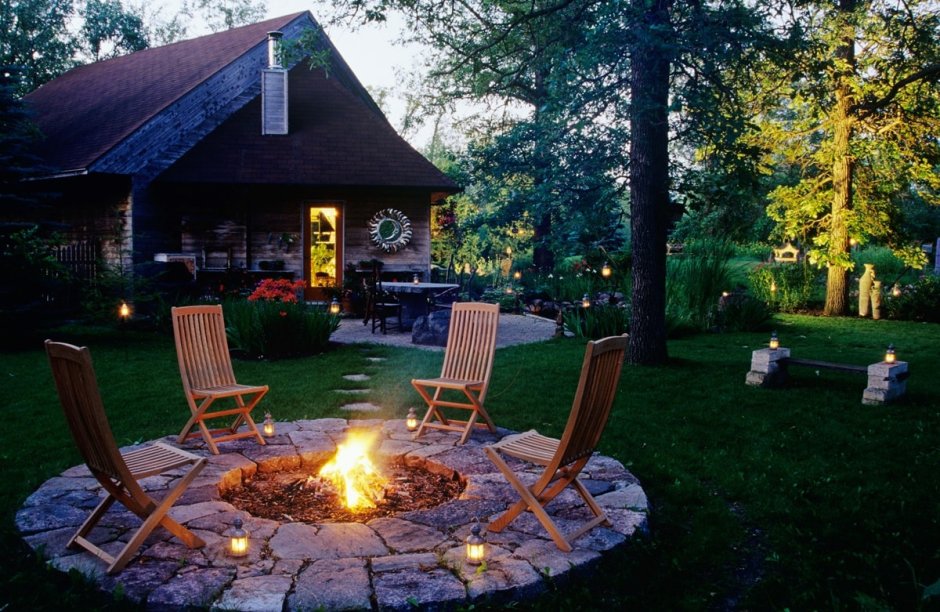 Пергола с костровищем