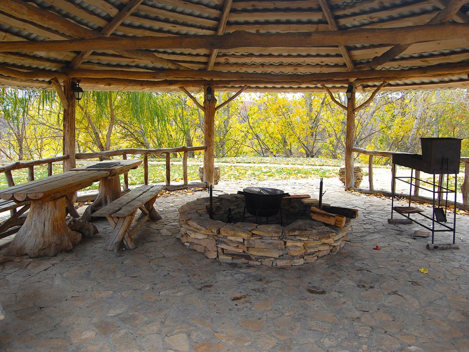 Беседки патио зона с мангалом