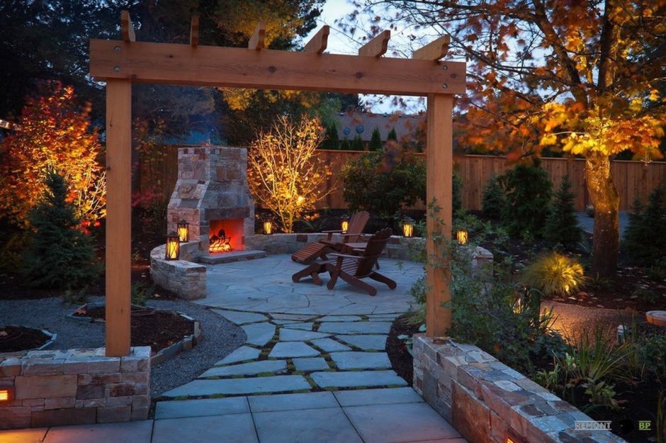 Зона костровища в ландшафтном дизайне