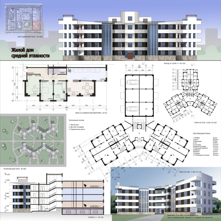 Жилой дом средней этажности коридорного типа