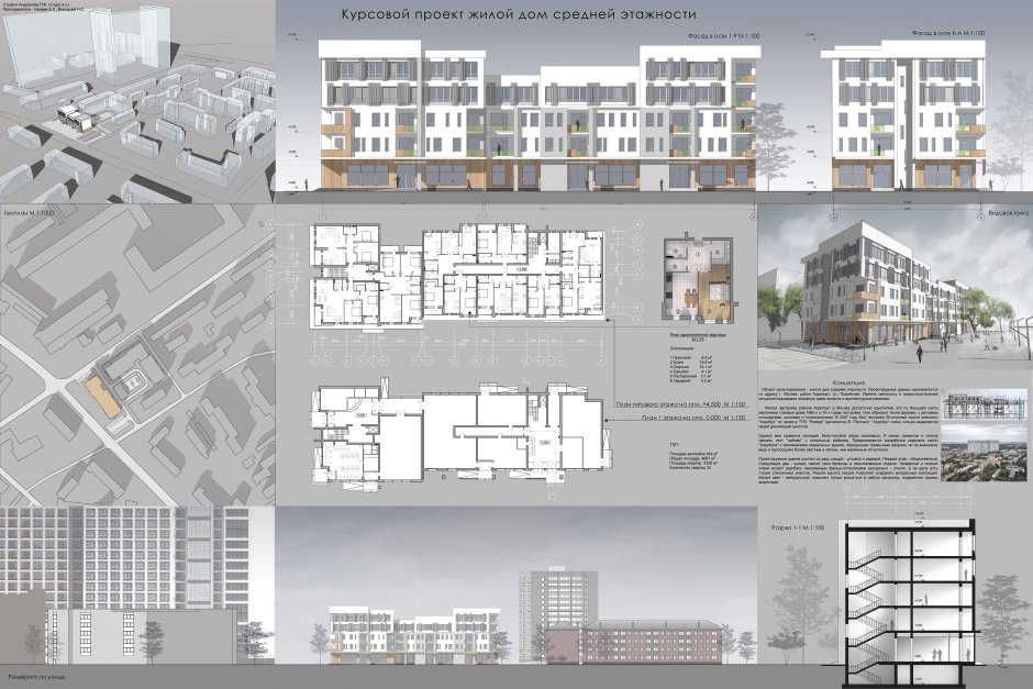Дом средней этажности проект МАРХИ