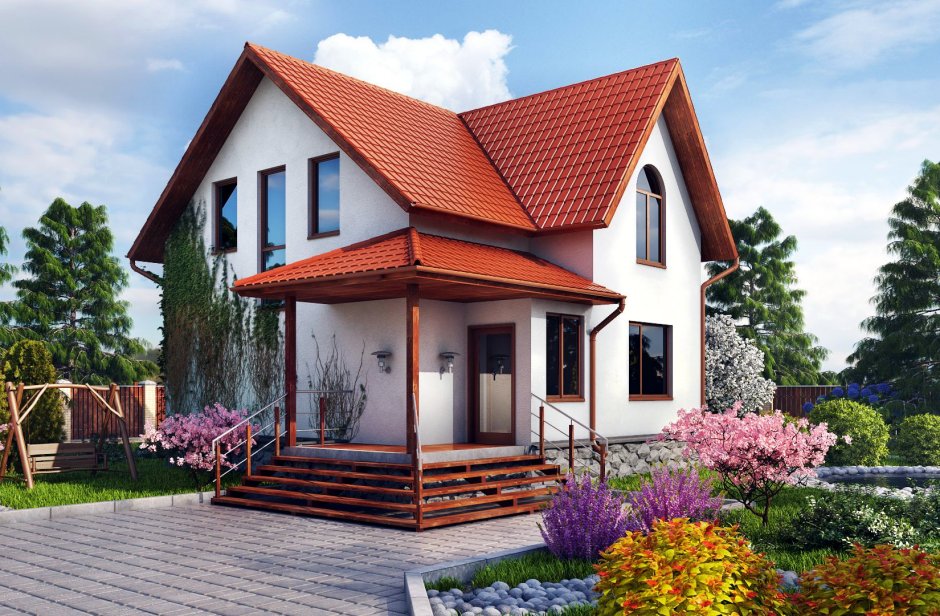 Небольшой двухэтажный дом