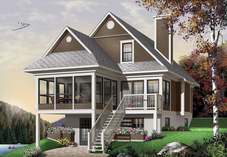 Фасады двухэтажных домов