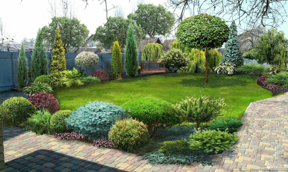 Озеленение сада в смешанном стиле