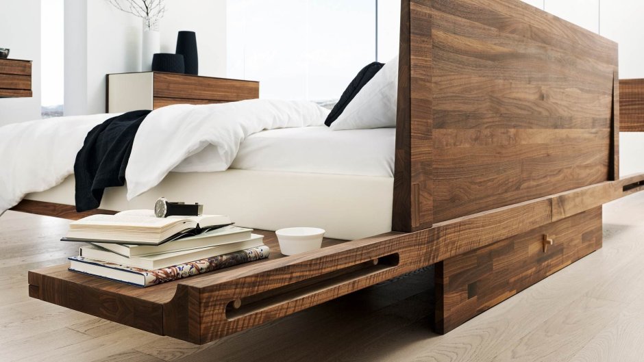 Парящая кровать из дерева