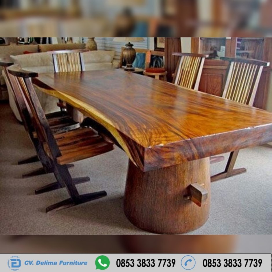 Стол из цельного бревна